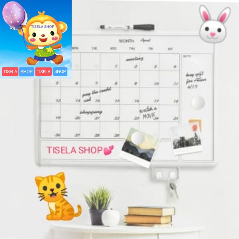 

Papan Monthly Agenda Planner note board magnetic 49x36 cm