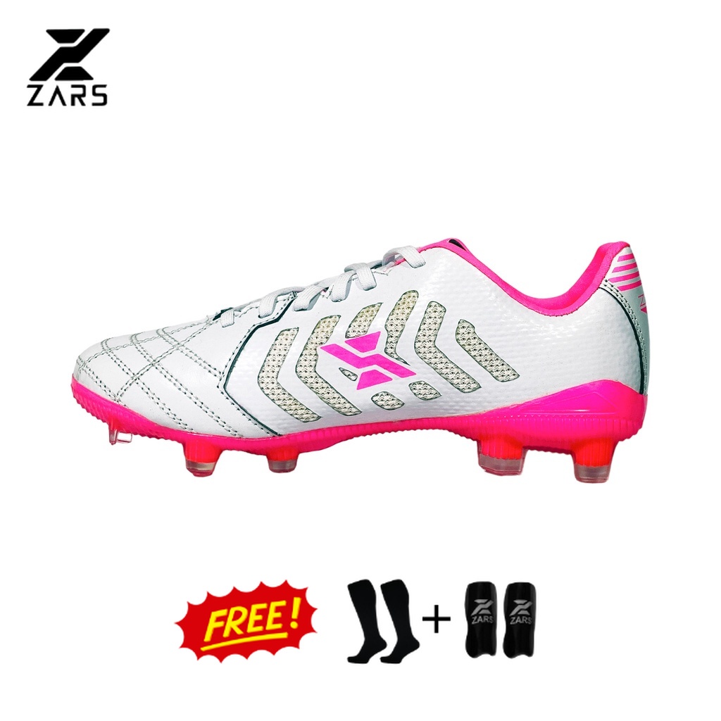Zars Sepatu Sepakbola Evo Infinity White Pink FG Original Soccer Bola Kaki