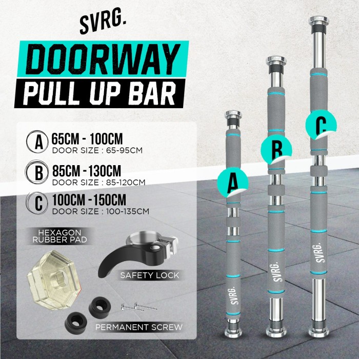 Pull Up Bar Svarga | Tiang Pull Up | Available in 2 sizes - PullUp 65-100cm, Pull Up Bar