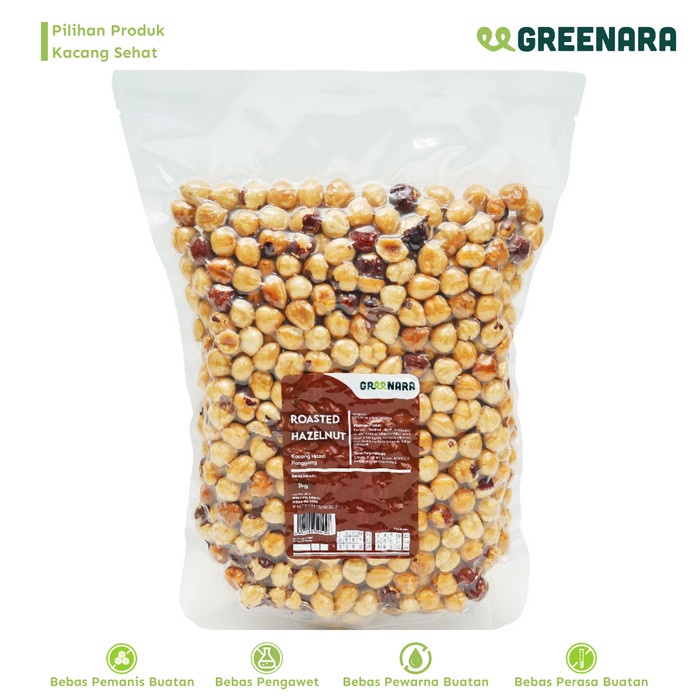 

[KUALITAS TERBAIK] Kacang Hazel Panggang 1 Kg / Roasted Natural Hazelnut Termuarah