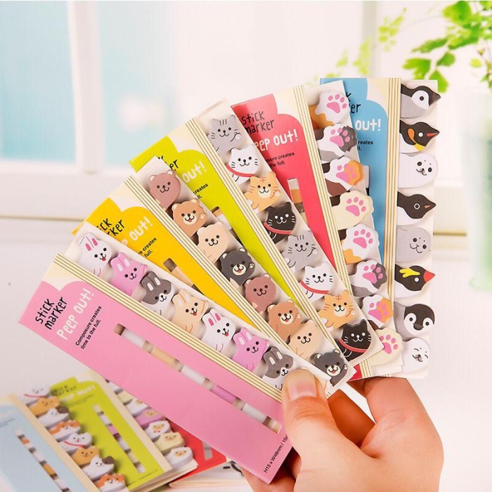 

Sticky Notes Pembatas Buku Motif Animal Lucu Isi 120 Lembar Bookmark