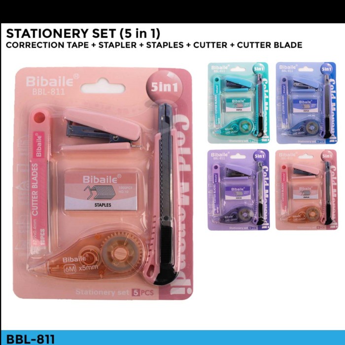 

Stationery Set/ Gunting & Tip Ex & Staples + isi Staples BBL-812