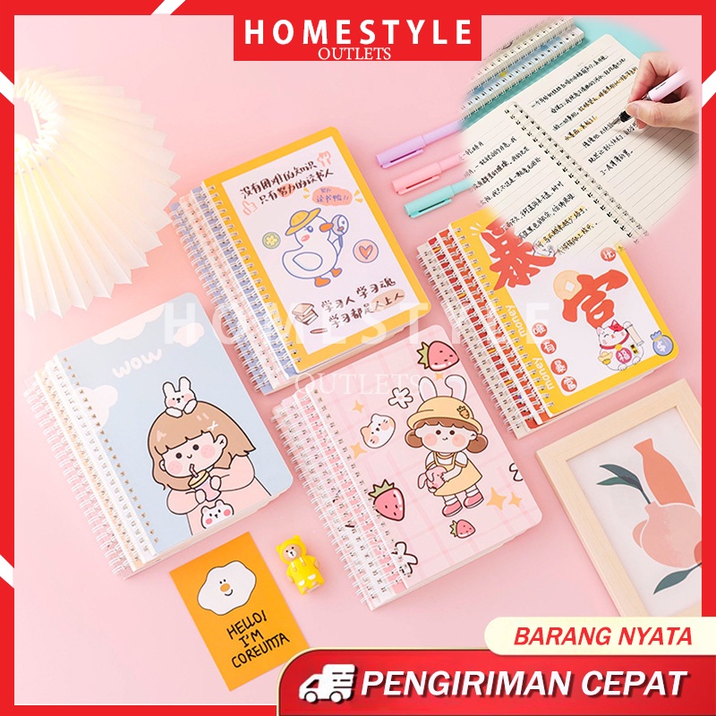 

Buku Catatan Ring A5 Notebook Ring Motif Buku Tulis Spiral Ring