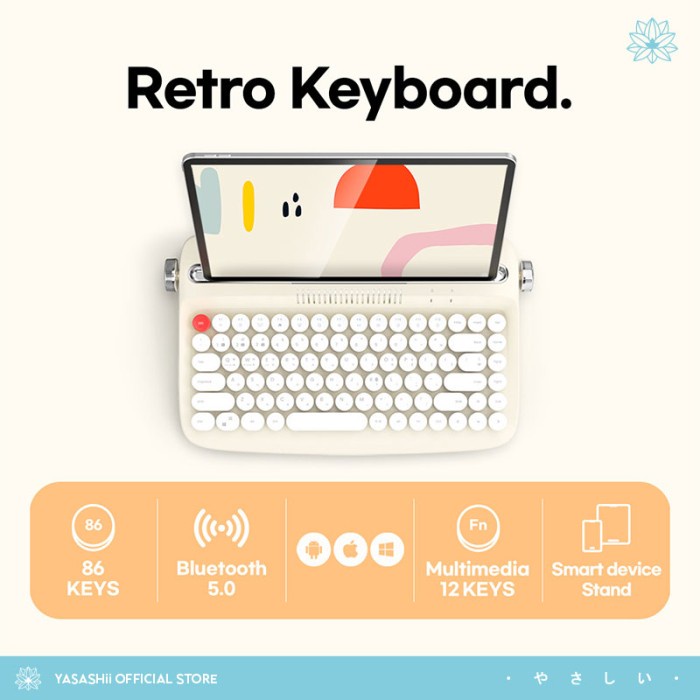 ACTTO Retro Bluetooth Keyboard Wireless Typewriter