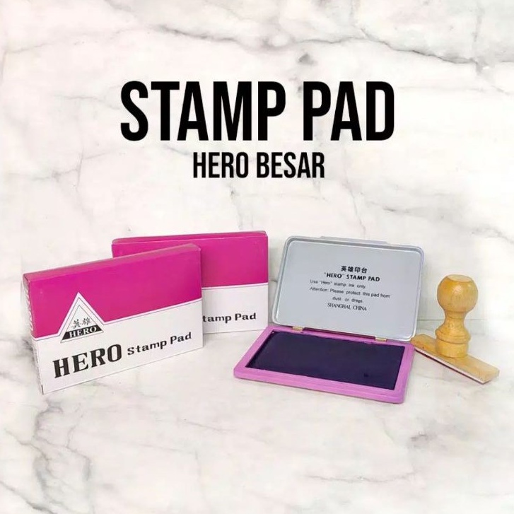 

Stamp Pad / Stampad / Bantalan Stempel / Bak Stempel + Tinta Hero Besar dan Kecil