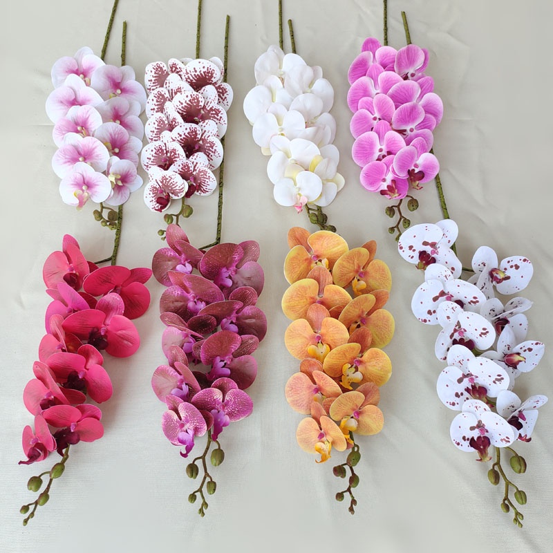 KOREAN KOREAN ANGGREK 990 ORCHID 9 BUNGA 1 METER TANAMAN HIAS BUNGA PLASTIK BESAR BUNGA ARTIFISIAL M