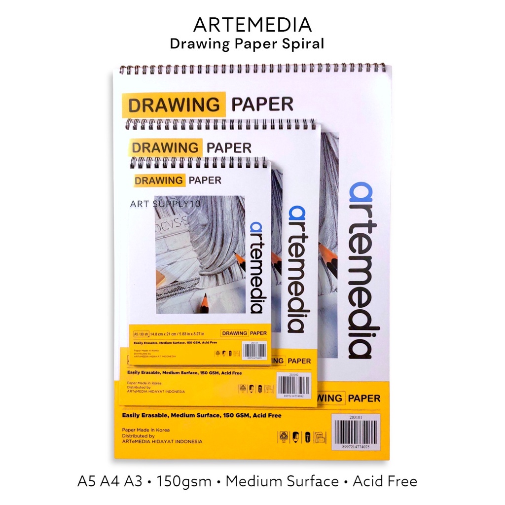 

Artemedia Sketchbook Spiral A5 A4 A3 Wire Bound 150g 30s