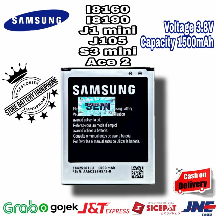 Battery Baterai Batrai Batre Samsung J1 Mini