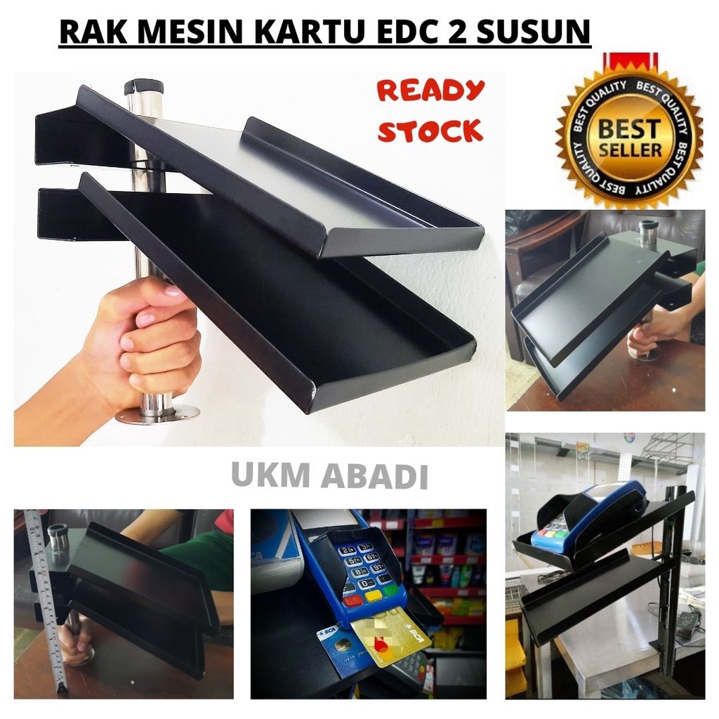 Rak Kasir Supermarket Resto Cafe Mesin Printer Kartu Bank EDC 2 Susun Tingkat