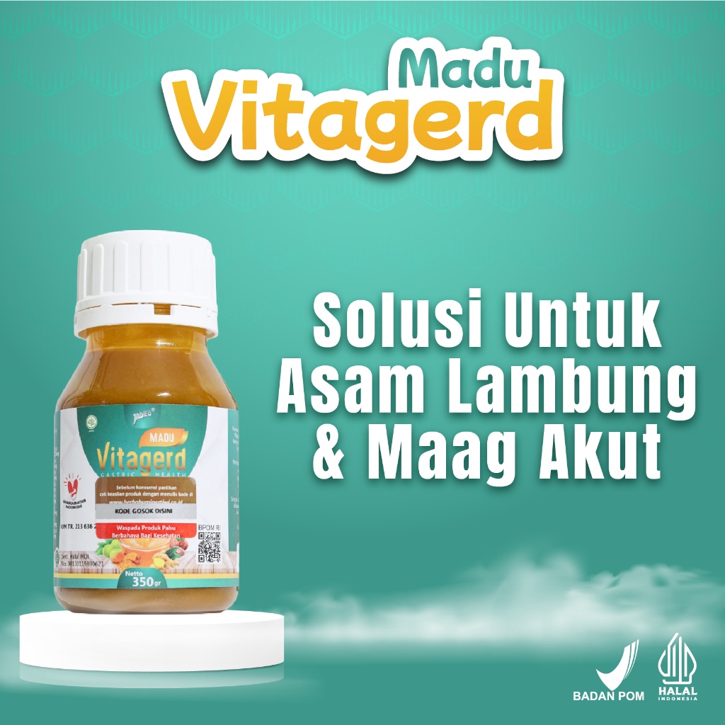 

Madu VITAGERD Obat GERD dan Asam Lambung BPOM Halal