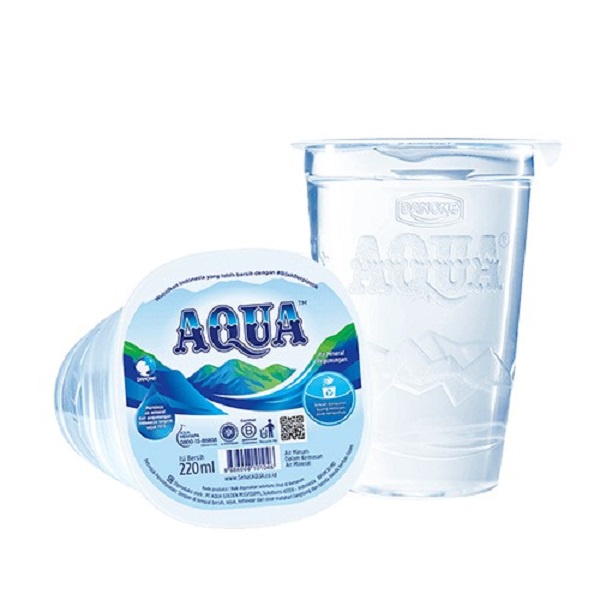 

AQUA Air Mineral Gelas 220 ML / Air kemasan Gelas Satuan 220ml