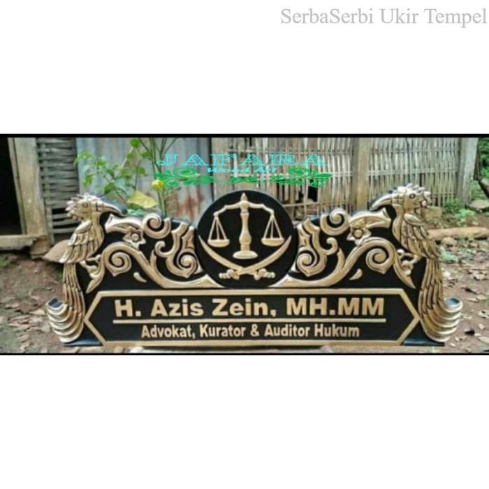 Papan Nama Meja Ukir Kayu kayu keras Minimalis Termurah