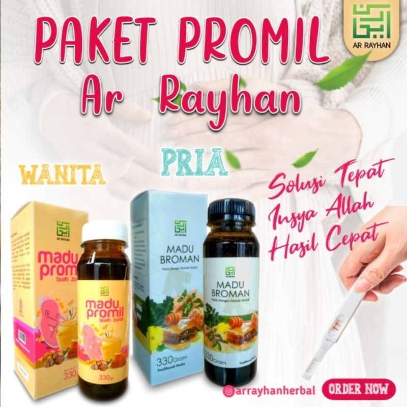 

KESHAB Paket Promil Madu BROMAN Penyubur Pria plus Madu Zuriat Promil Ar Rayhan Original Penyubur / Subur Kandungan 330gram