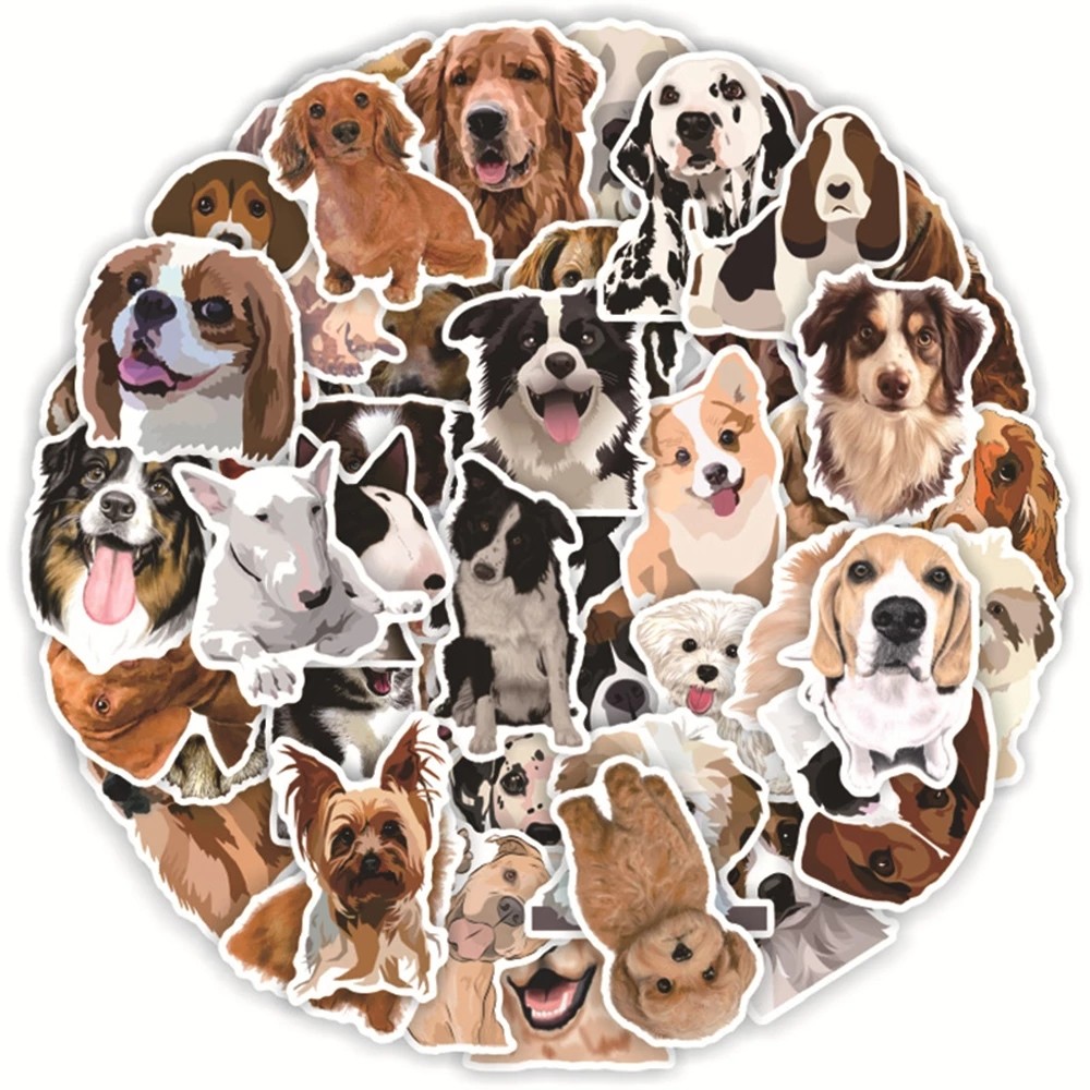 

10/30/50PCS Dog Stickers Kawaii Animal Cartoon Decals Toys DIY Suitcase Notebook Phone Laptop Luggage PVC Hand Account Material