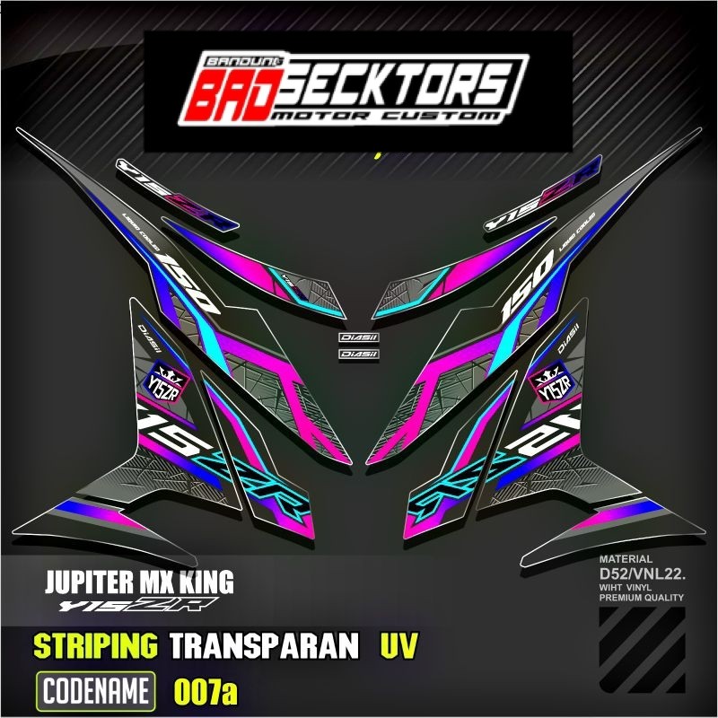 Decal Sticker Striping Variasi Transparan Uv Mx King 150 Yamaha Jupiter Mx King 150 Y15ZR Y16ZR SNIP