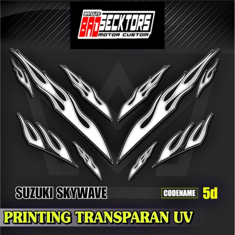 Decal Sticker Striping Variasi Transparan Uv Suzuki Skywave Api Skywave 125 2007-2011 Skywave NR Dec