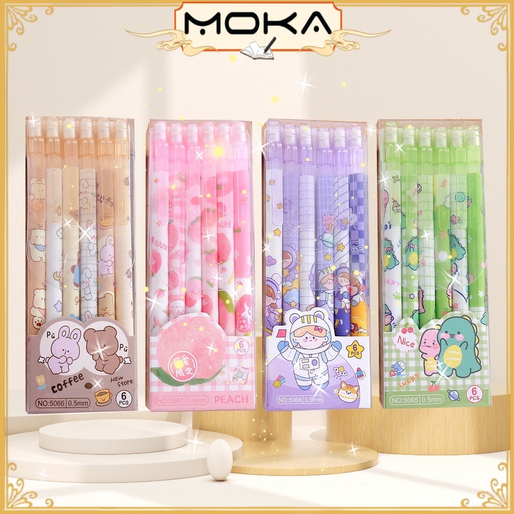 

MOKA 1 SET 6PCS PENSIL MEKANIK 0.5 MM MOTIF PEACH DAN KARTUN LUCU / PENSIL MEKANIK 0.5 MM MKP33