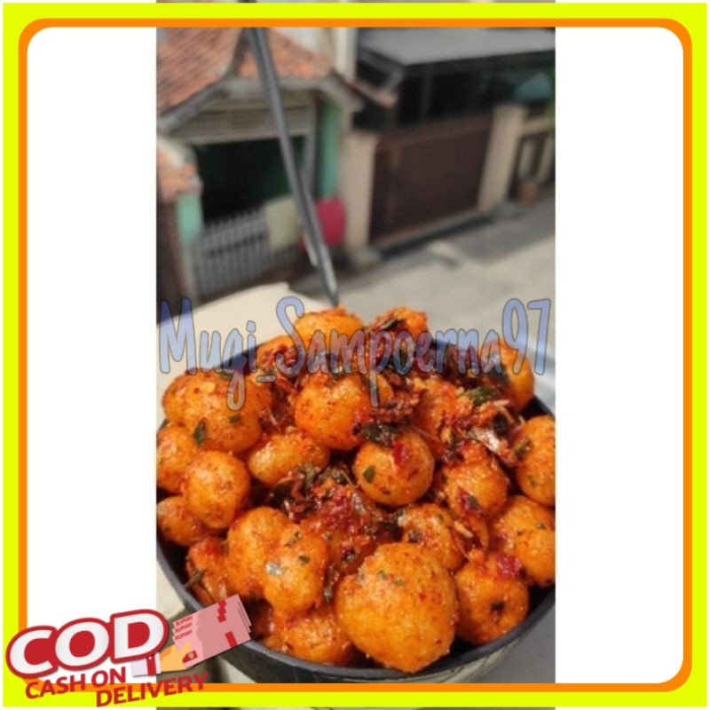 

cimol kering pedas daun jeruk 1kg super pedas keripik cimol