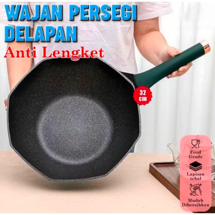 WAJAN HEALTY FOOD BATU MEDIS PERSEGI 8 DIAMETER 32 CM