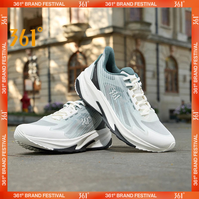 361 Degrees Men Running Shoes Balanced Breathable Mesh Lightweight Cushioning Racing Comfort Male Sn