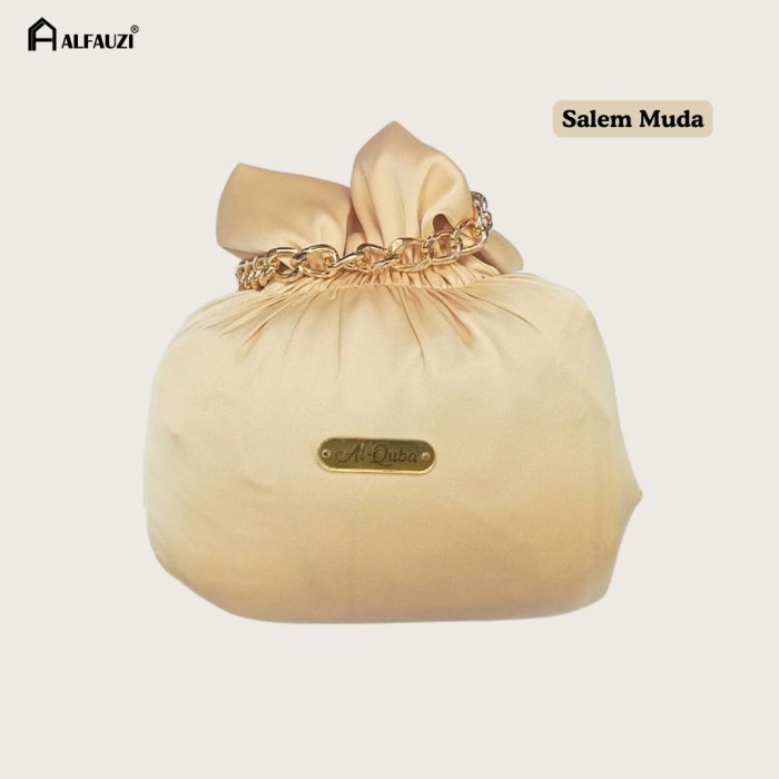 ALFAUZI - Kinara Prayer Set Mukena Dewasa 2in1 Traveling Mini Arman Silk Premium - SALEM MUDA