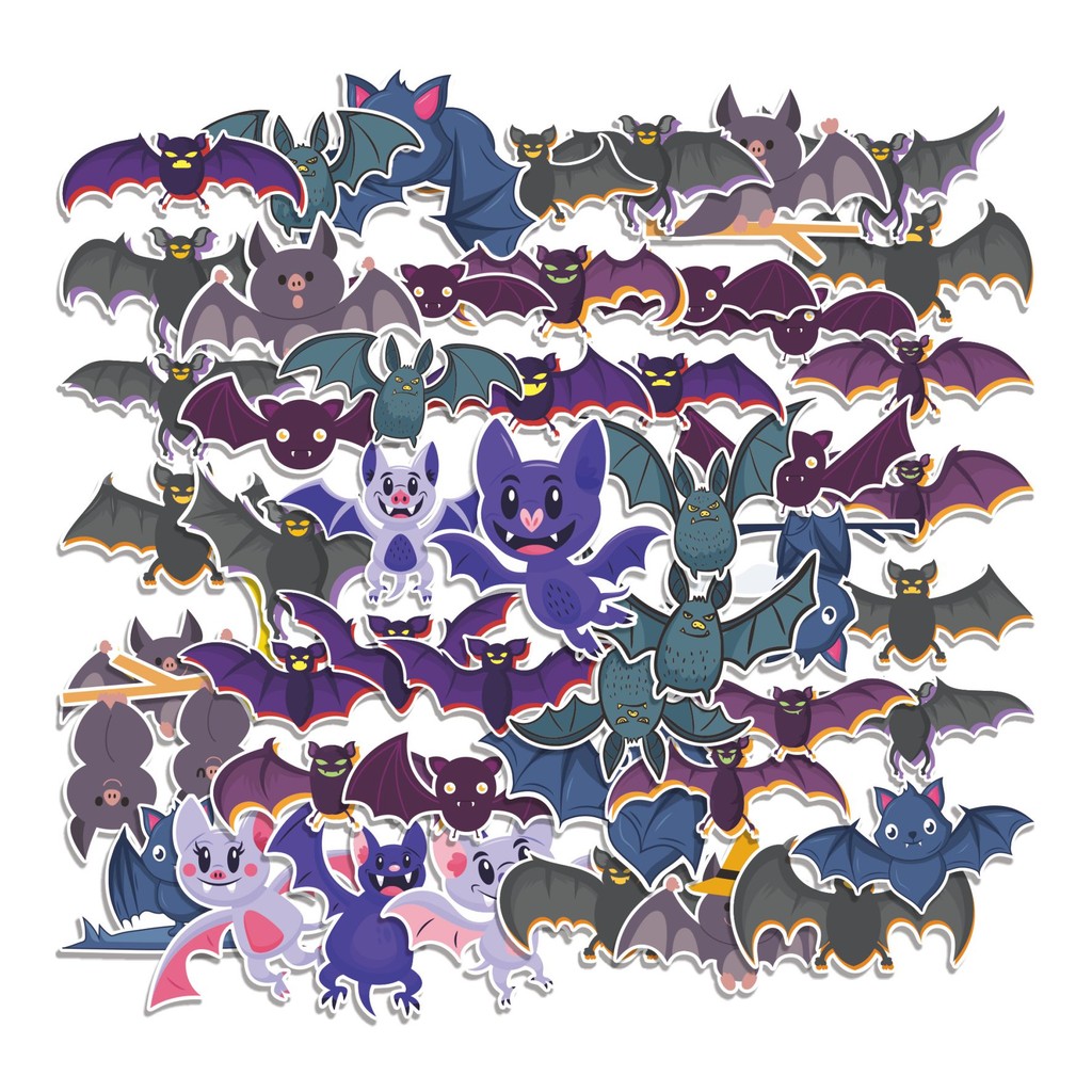 

COD 50 Pcs Stiker Bat / Kelelawar Lucu Anti Air Untuk Dekorasi Notebook Sepeda Skateboard Handphone