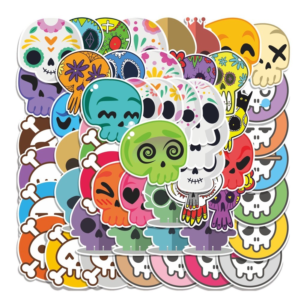 

COD 50 Pcs Stiker Tengkorak Lucu Anti Air Untuk Dekorasi Notebook Sepeda Skateboard Handphone