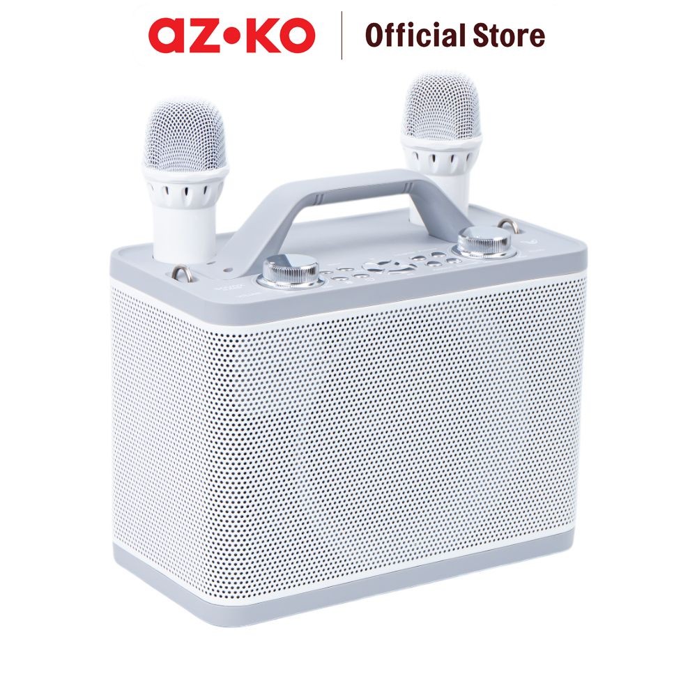 AZKO Sovox Speaker Karaoke Bluetooth 2 Mic - Putih Perangkat Elektronik Spiker Audio Electronic
