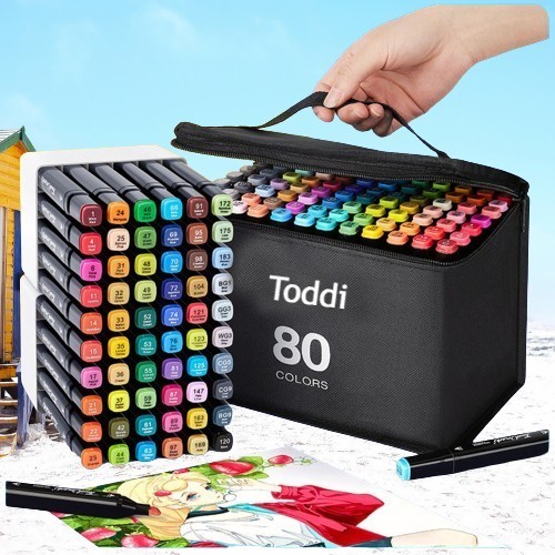

Spidol Dual Side Fine Art Brush Pen Art Marker Set 60 Color