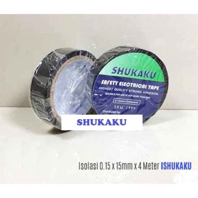 Isolasi Listrik Hitam Shukaku Sukaku Isolasi Kabel Hitam Roll Gulung Pvc Tape Electrical