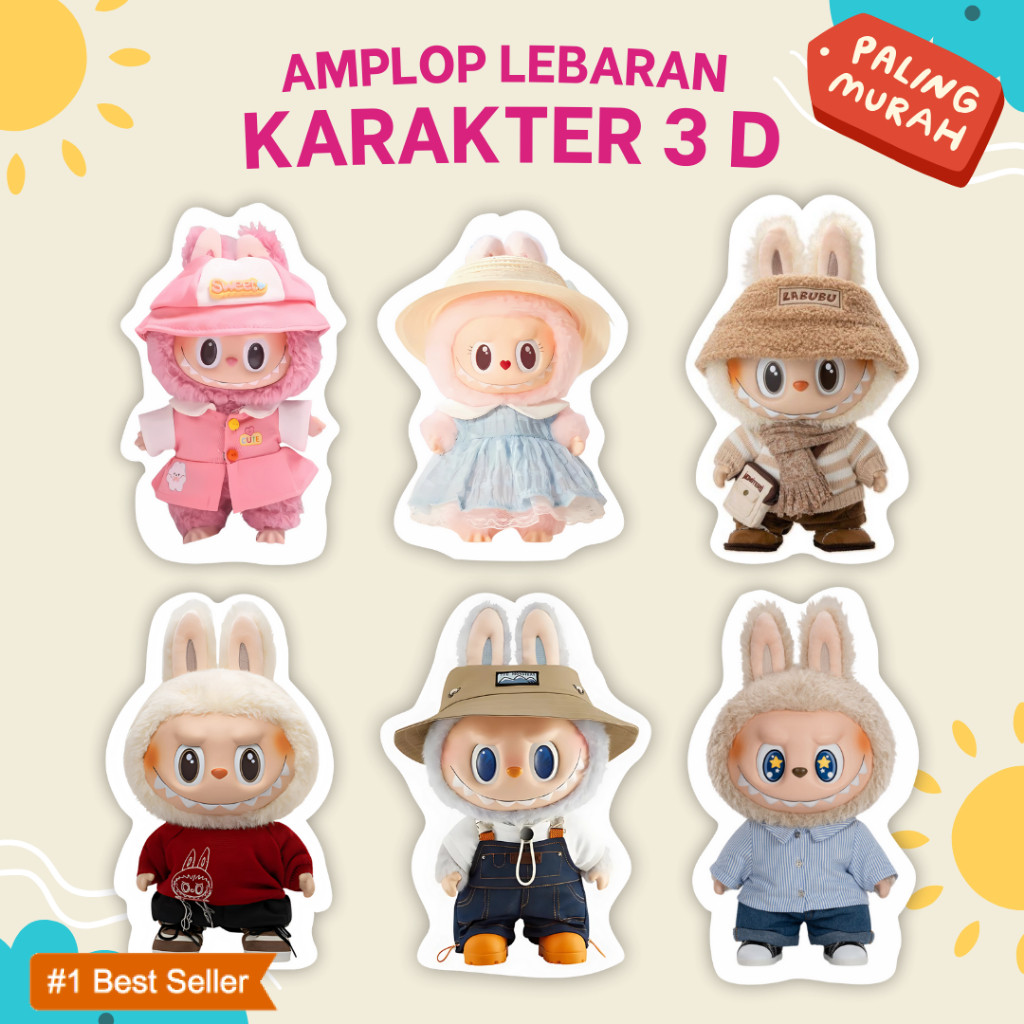 

Amplop Lebaran 3D Labubu Sanrio Super Hero 2025 Karakter Lucu Unik Angpao Gemoy Idul Fitri Imlek