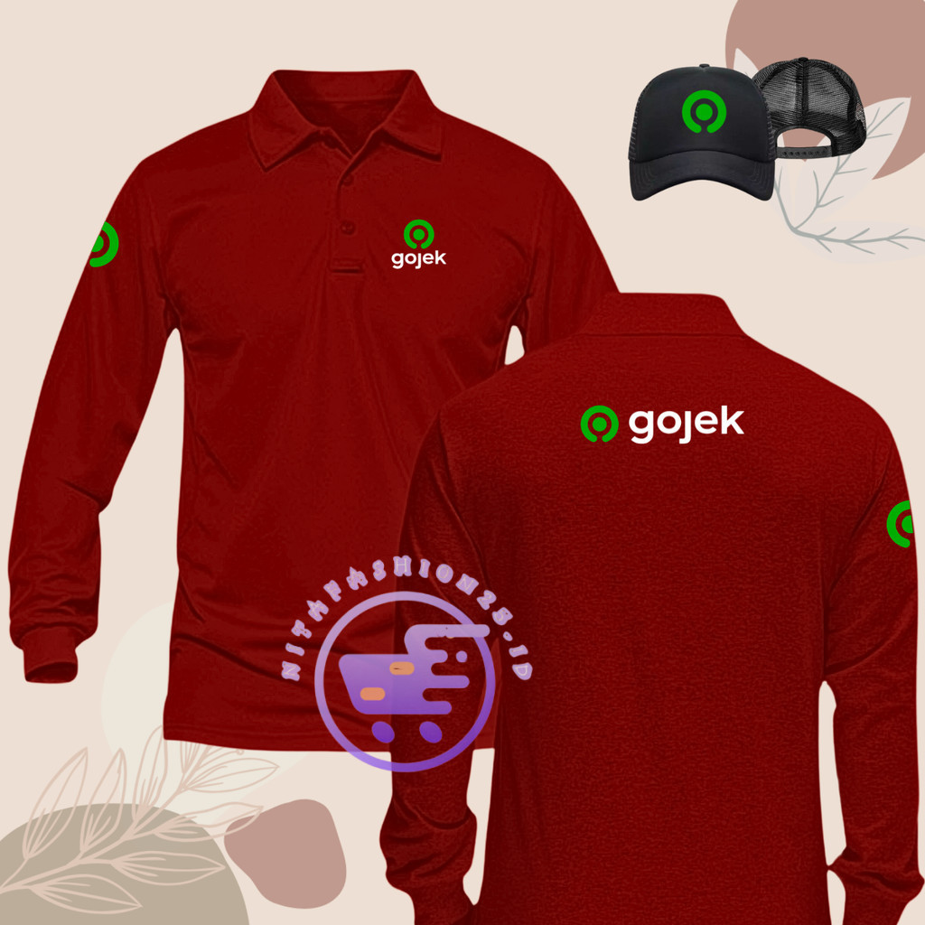 BONUS TOPI Baju Kaos polo Berkerah Pria Wanita Lengan Panjang Dewasa Simple Unisex Seragam Kerja Goj