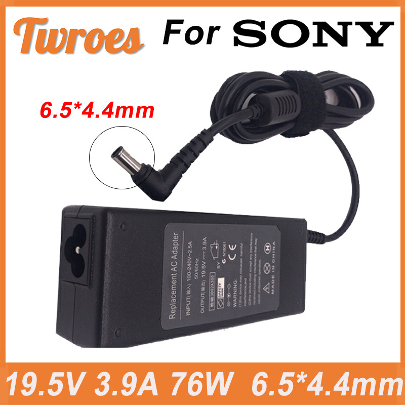 Laptop Adapter 19.5V 3.9A 76W 6.5*4.4mm Charger AC Notebook For Sony VGP-AC19V37 AC19V33 VGN-NW265F 