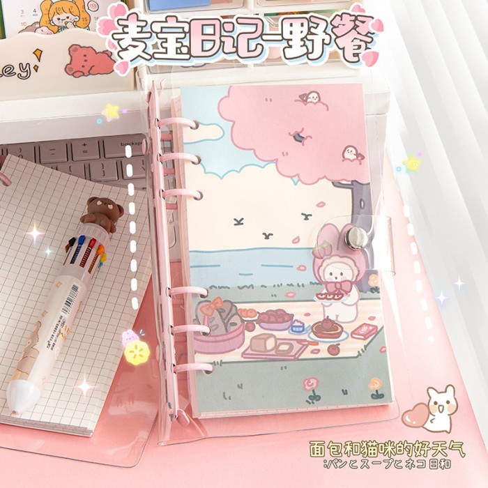 

Binder A6 Korea style diary Book lucu binder kekinian isi 100 lembar - Rabbit Drawing