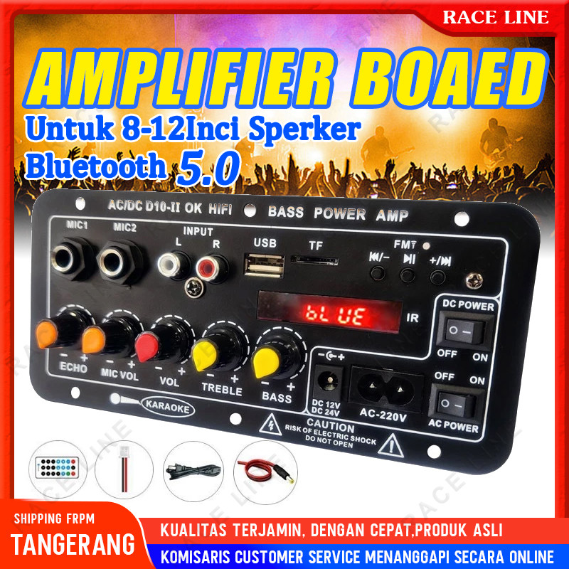 [Model baru] 1000W Amplifier board Bluetooth USB Radio TF DIY Subwoofer Tampilan digital  Power ampl