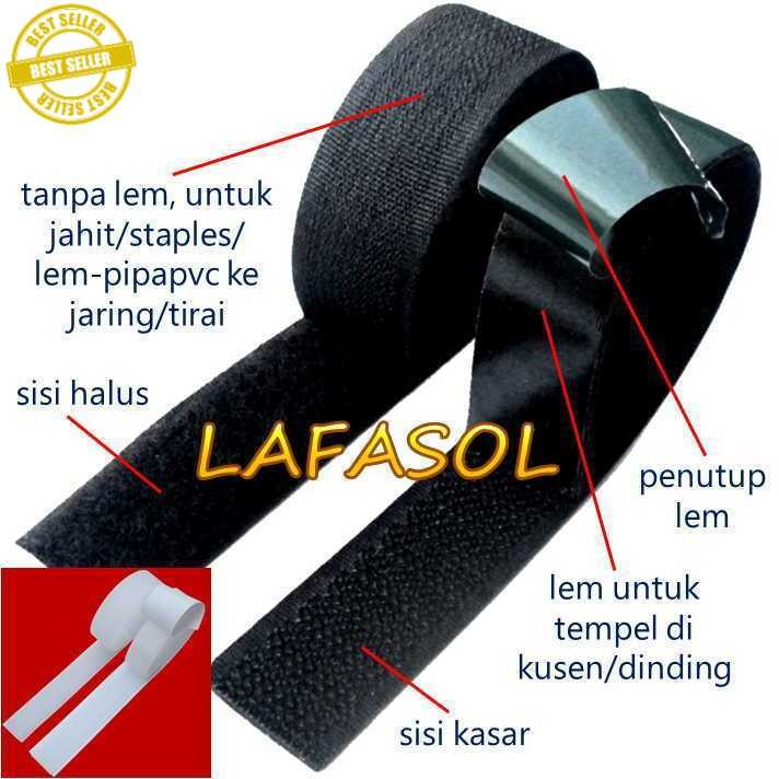 Velkro Tempel untuk Tirai Pintu Magnet Anti Nyamuk Gorden Blackout Vitrase Vitrage Hordeng Korden Go
