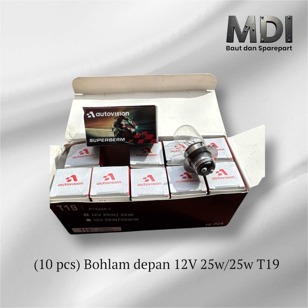 (10 pcs) Bohlam depan autovision 12V 25w/25w
