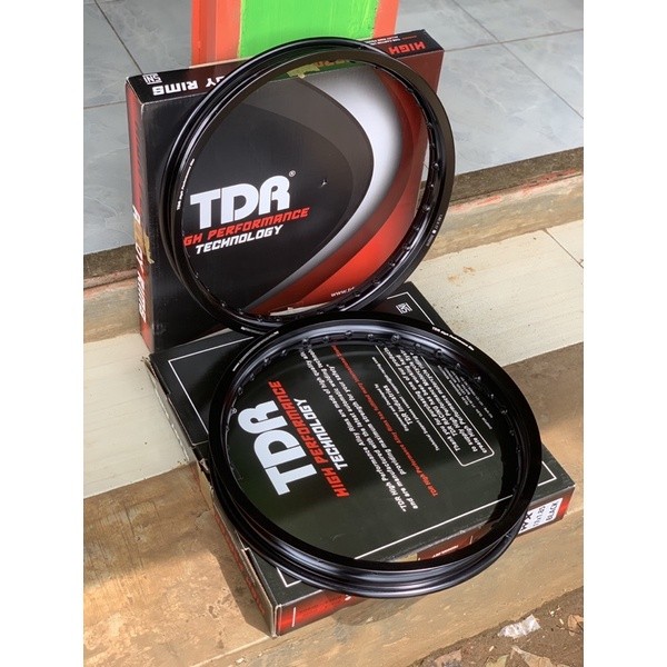 Velg TDR W Shape 160+185 Ring 17 Hitam gilap cerah 1 Set
