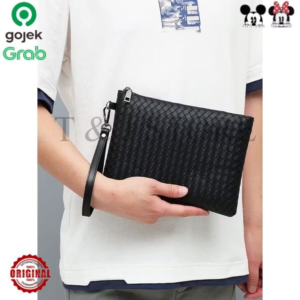 CLUTCH - HAND BAG - TAS DOMPET - DOMPET KULIT PRIA TAS LENGAN TALI UNISEX ORI TJ