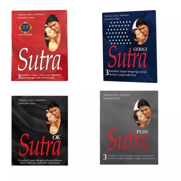VERYSTORE  SUTRA Merah / Plus / HITAM OK / Gerigi Biru/Abu-abu isi 3s / 12s | Kondom Condom -525-