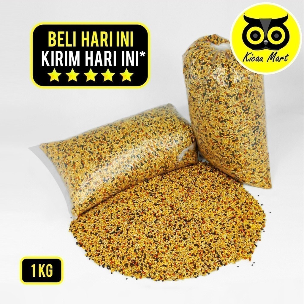 Campuran Biji Millet untuk Kenari Lovebird dan Hamster Millet Campur 1 Kg Kombinasi Lengkap