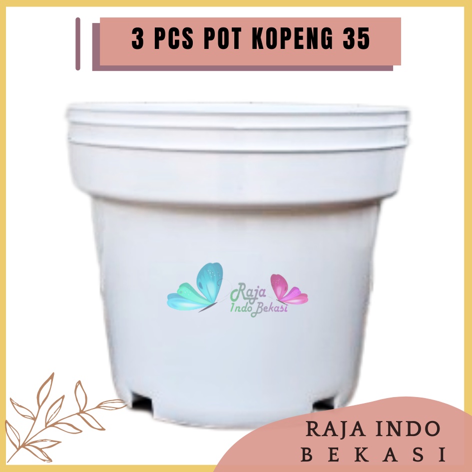 3pcs Pot Kopeng 35 Putih Besar Jumbo Plastik Ukuran 40cm 50cm 70 cm 100cm Pot Putih Besar Jumbo