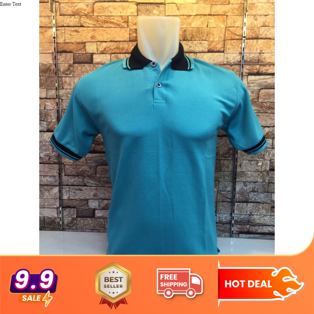 Kaos Kerah Kombinasi BIRU TOSCA - Polo Kerah Kombinasi biru tosca - Polo Shirt - Shirt Pria