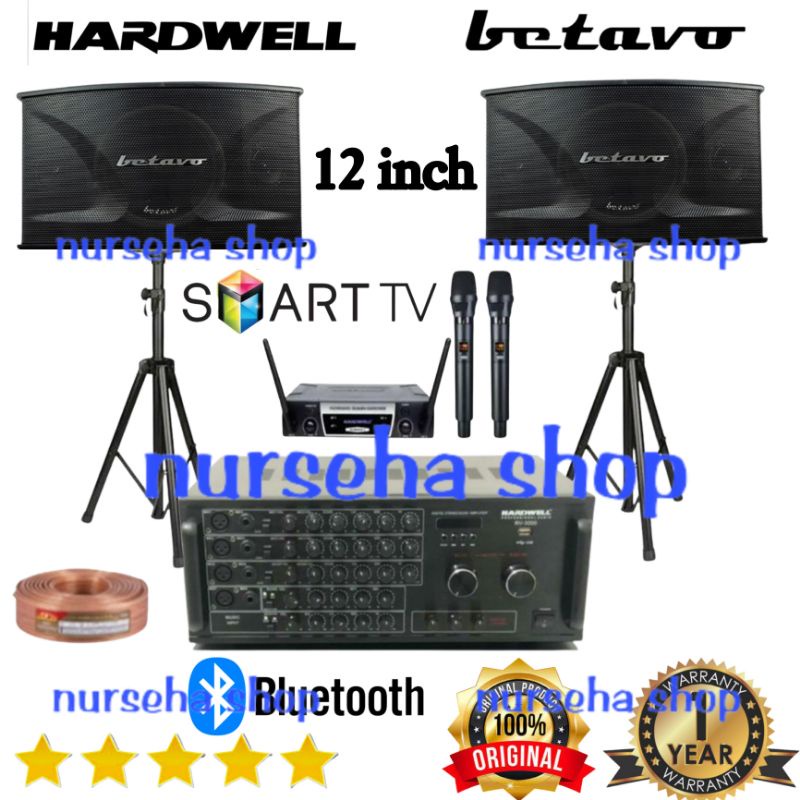 Paket Sound System Hardwell Speaker Betavo 12inch Bluetooth Karaoke