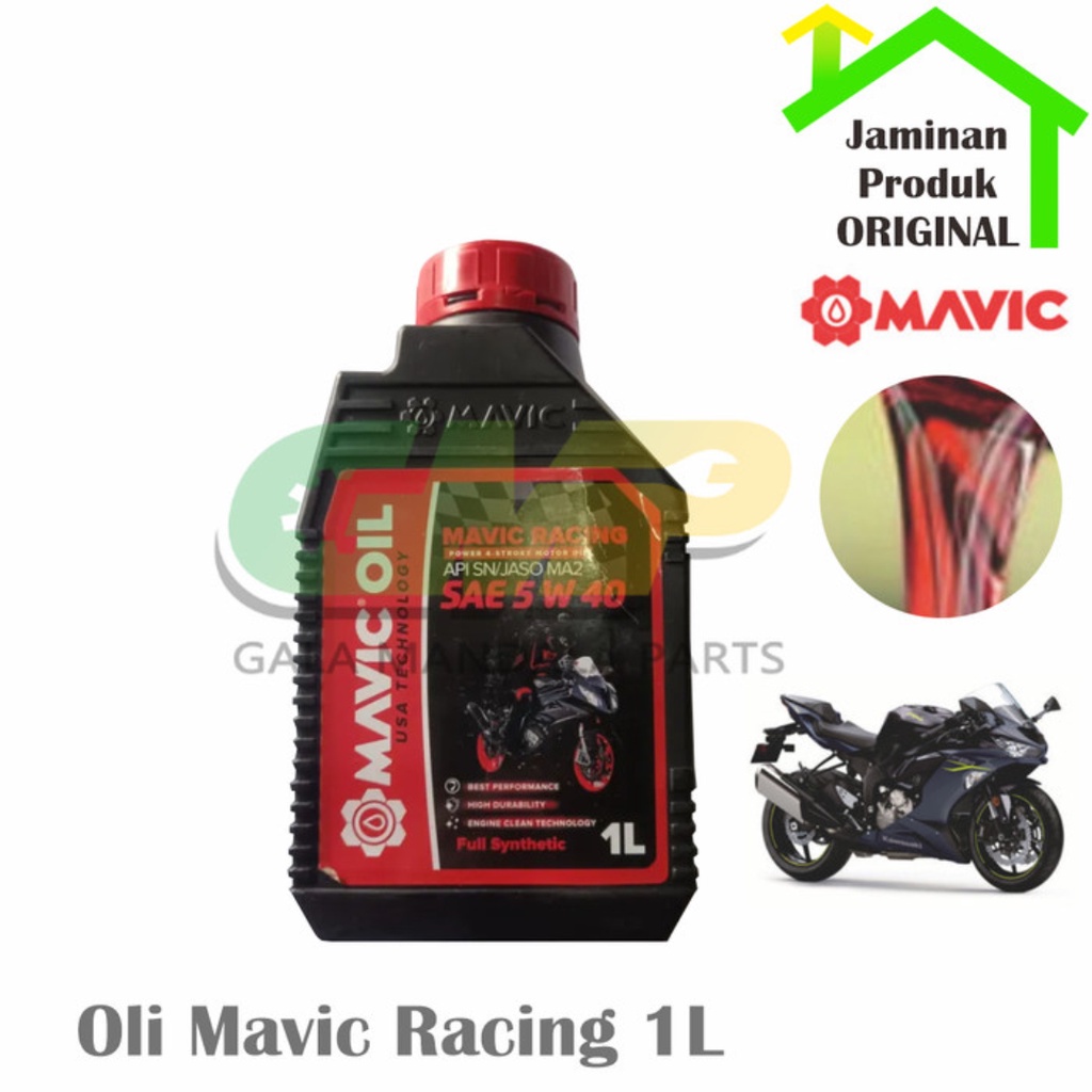 Oli Mavic Racing 5w40 1L SN/GF S JASO MA2 Oli Motor Sport Balap 1Liter