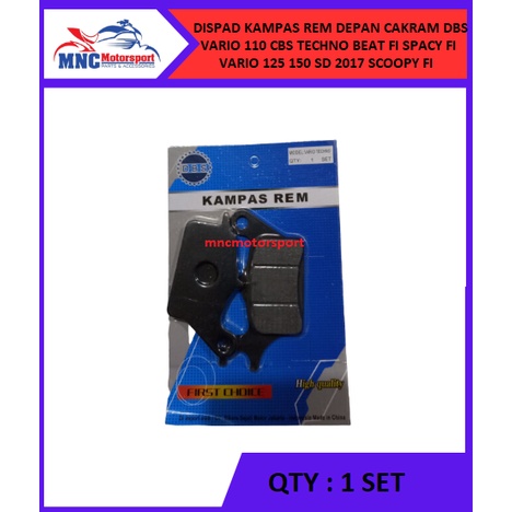 MERK DBS DISCPAD DISPAD KAMPAS REM DEPAN VARIO TECHNO CBS VARIO 125 150 SD 2017