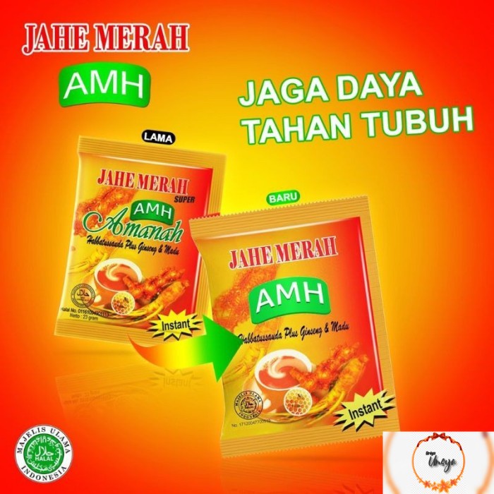 

[ 1 Renteng / 12 sachet ] JAHE MERAH SUPER AMH habbat,madu,ginseng