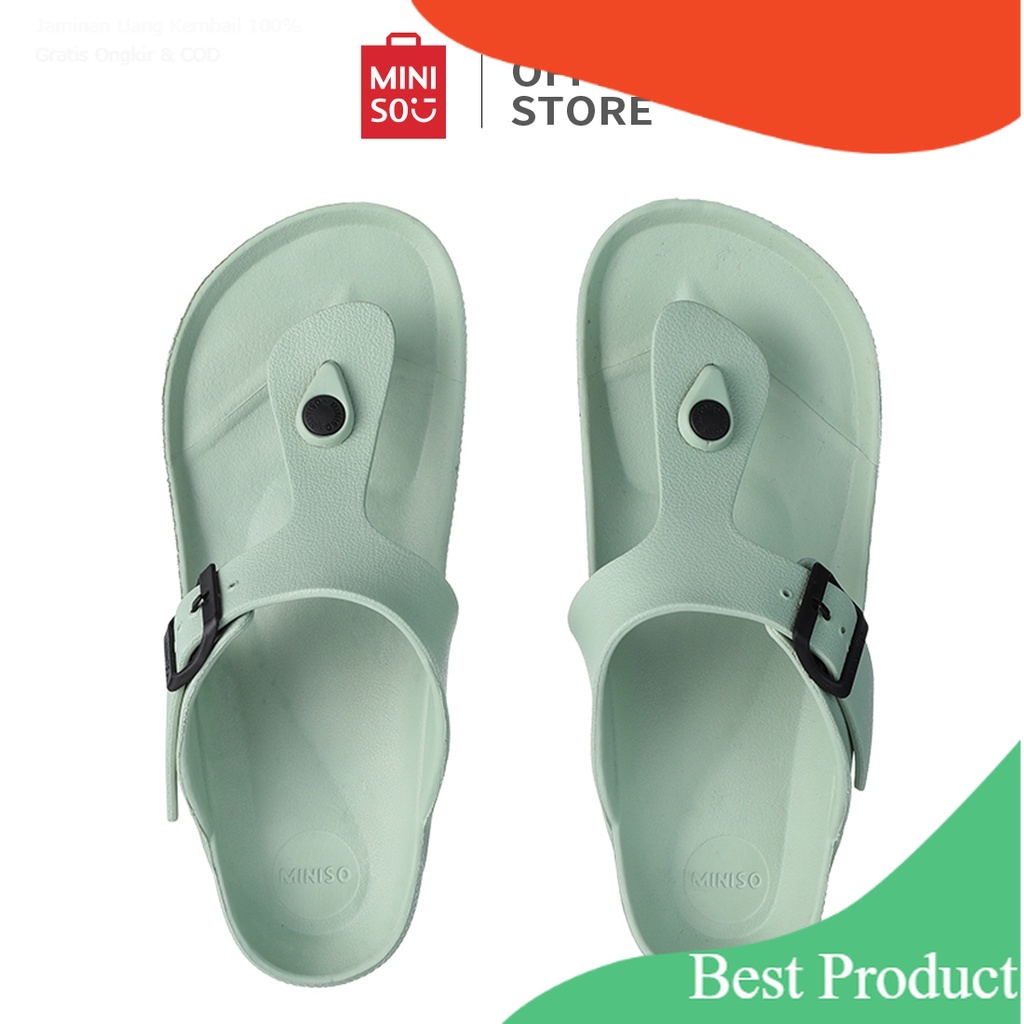 MINISO Sandal Jepit Wanita Sandal Fashion  Flip Flops Nyaman Model Kapal Sendal Kolam Renang Pantai 