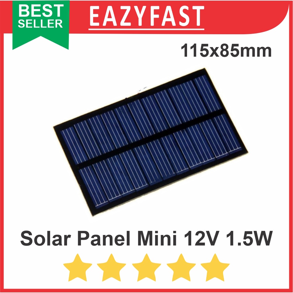 Mini Solar Cell Panel Surya PV Pembangkit Tenaga Matahari 12V 125ma