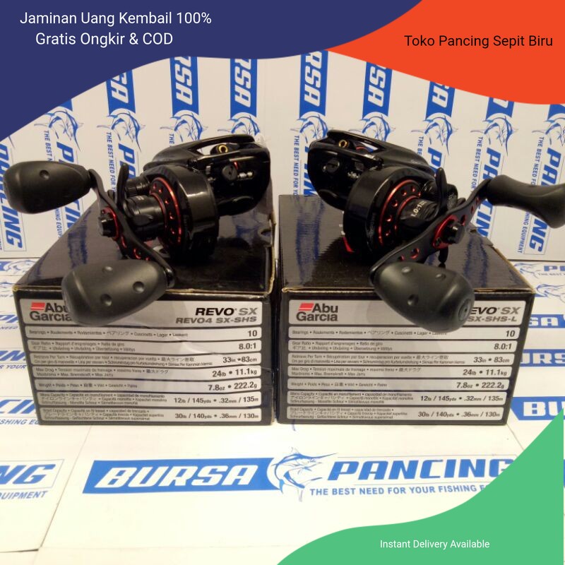 Reel BC Abu Garcia REVO4 SX-SHS Kanan & Kiri (original) REEL PANCING | GULUNGAN PANCING | REEL CASTI